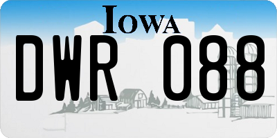 IA license plate DWR088