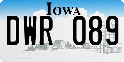 IA license plate DWR089