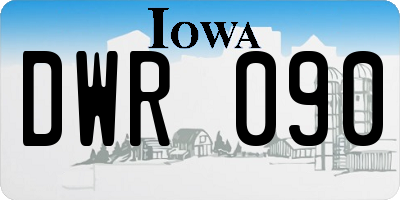 IA license plate DWR090