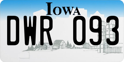 IA license plate DWR093