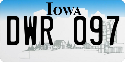 IA license plate DWR097