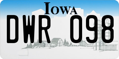 IA license plate DWR098