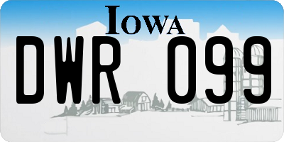 IA license plate DWR099
