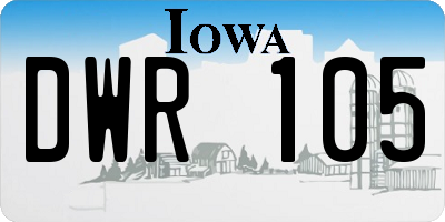IA license plate DWR105