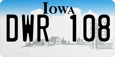 IA license plate DWR108