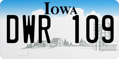 IA license plate DWR109