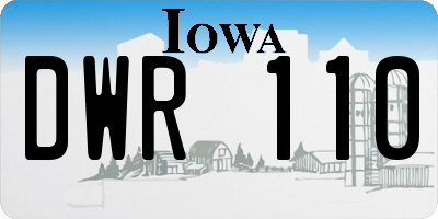 IA license plate DWR110