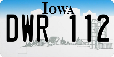 IA license plate DWR112