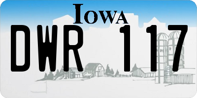 IA license plate DWR117