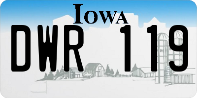 IA license plate DWR119