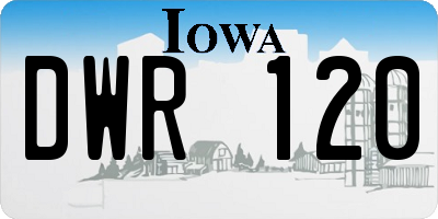IA license plate DWR120