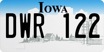 IA license plate DWR122
