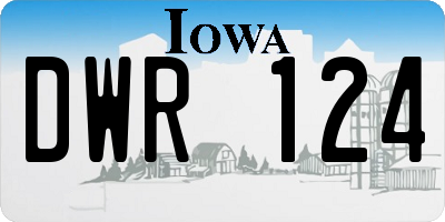 IA license plate DWR124