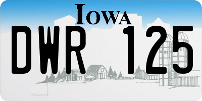 IA license plate DWR125