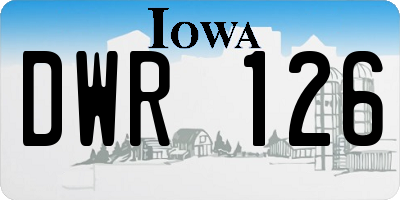 IA license plate DWR126