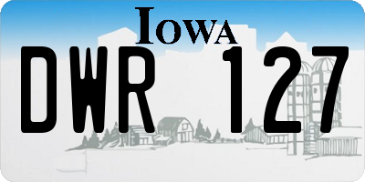 IA license plate DWR127