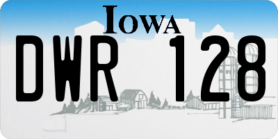 IA license plate DWR128