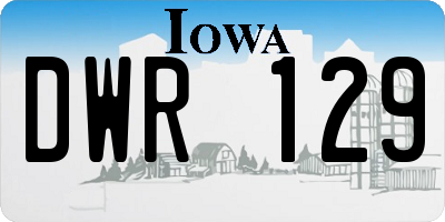 IA license plate DWR129