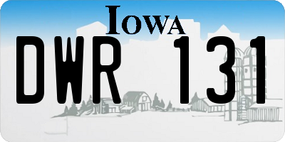 IA license plate DWR131