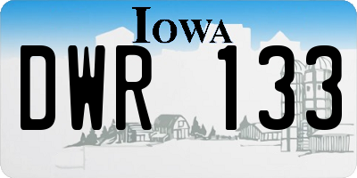 IA license plate DWR133