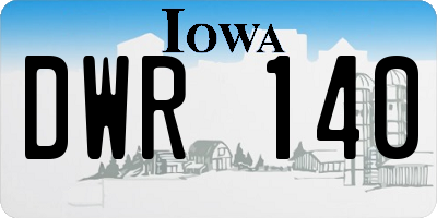 IA license plate DWR140