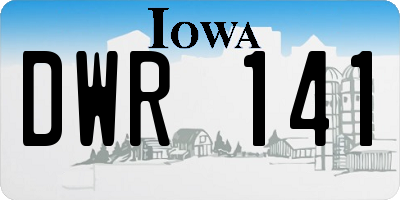 IA license plate DWR141