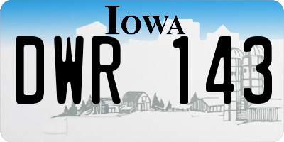 IA license plate DWR143