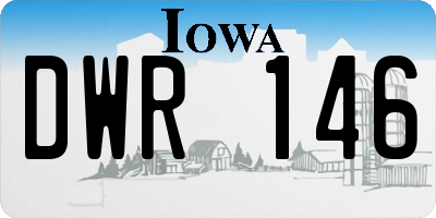 IA license plate DWR146