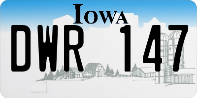 IA license plate DWR147