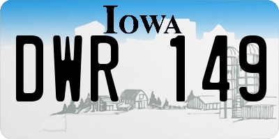 IA license plate DWR149