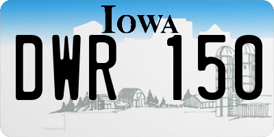 IA license plate DWR150