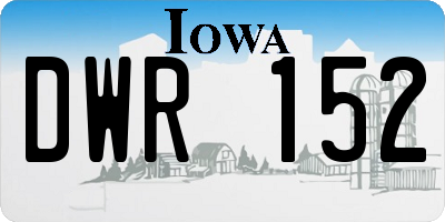 IA license plate DWR152