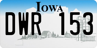 IA license plate DWR153