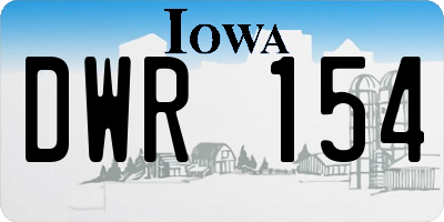 IA license plate DWR154