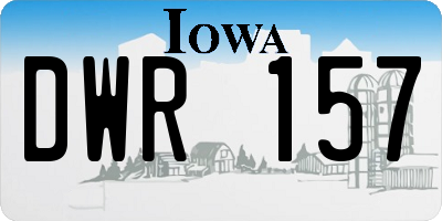 IA license plate DWR157