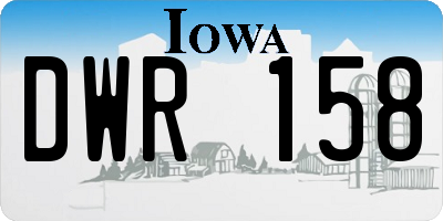 IA license plate DWR158