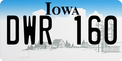 IA license plate DWR160