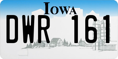 IA license plate DWR161