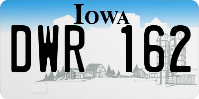 IA license plate DWR162
