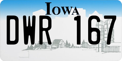 IA license plate DWR167
