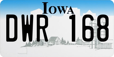 IA license plate DWR168