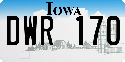 IA license plate DWR170