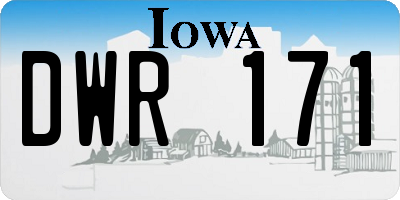 IA license plate DWR171
