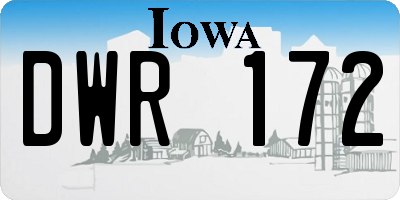 IA license plate DWR172
