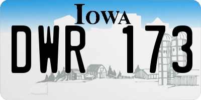 IA license plate DWR173