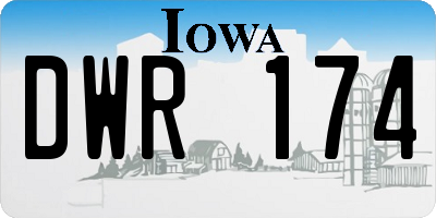 IA license plate DWR174