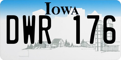 IA license plate DWR176