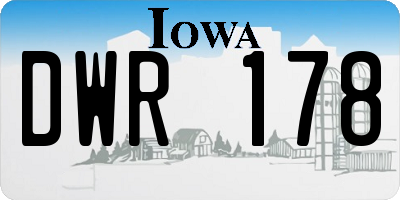 IA license plate DWR178