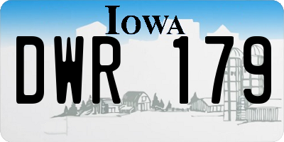 IA license plate DWR179
