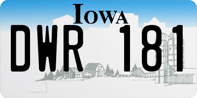 IA license plate DWR181
